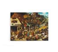 Artery8 Pieter Bruegel The Elder Dutch Proverbs Canvas Wall Art Print | Size: W24" x H32" Artery8 Multicolor W24" x H32"