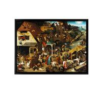 Artery8 Pieter Bruegel The Elder Dutch Proverbs Framed Canvas Wall Art Print | Size: W12" x H16" Artery8 Multicolor W12" x H16"