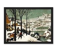 Pieter Bruegel The Elder Hunters In The Snow Winter Painting Artwork Framed Wall Art Print A4 Artery8 Black One Size