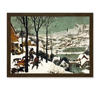Artery8 Pieter Bruegel The Elder Hunters In The Snow Winter Painting Artwork Framed Wall Art Print A4 in Brown Artery8 Brown