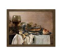Artery8 Pieter Claesz Still Life With A Fish Realism Artwork Framed Wall Art Print 18X24 Inch