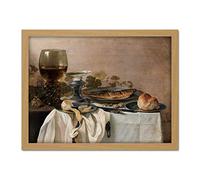 Artery8 Pieter Claesz Still Life With A Fish Realism Artwork Framed Wall Art Print 18X24 Inch
