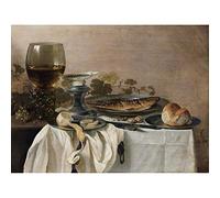 Artery8 Pieter Claesz Still Life With A Fish Realism Unframed Wall Art Print Poster Home Decor Premium