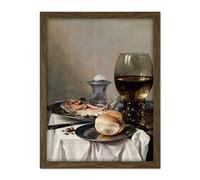 Artery8 Pieter Claesz Still Life With A Salt Realism Artwork Framed Wall Art Print 18X24 Inch