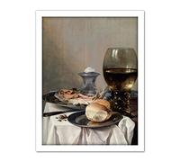 Artery8 Pieter Claesz Still Life With A Salt Realism Artwork Framed Wall Art Print 18X24 Inch