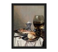 Artery8 Pieter Claesz Still Life With A Salt Realism Artwork Framed Wall Art Print 18X24 Inch