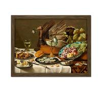 Artery8 Pieter Claesz Still Life With A Turkey Pie Realism Artwork Framed Wall Art Print 18X24 Inch