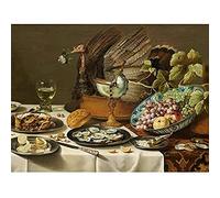 Artery8 Pieter Claesz Still Life With A Turkey Pie Realism Unframed Wall Art Print Poster Home Decor Premium