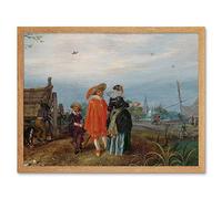 Artery8 Pietersz Van De Venne Autumn Conversation Painting Art Print Framed Poster Wall Decor 12x16 inch