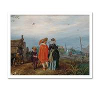 Artery8 Pietersz Van De Venne Autumn Conversation Painting Art Print Framed Poster Wall Decor 12x16 inch