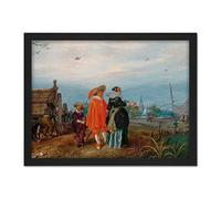 Artery8 Pietersz Van De Venne Autumn Conversation Painting Artwork Framed Wall Art Print 18X24 Inch