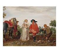 Artery8 Pietersz Van De Venne Spring The Meeting Painting Art Print Canvas Premium Wall Decor Poster Mural