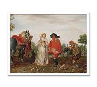 Artery8 Pietersz Van De Venne Spring The Meeting Painting Art Print Framed Poster Wall Decor 12x16 inch
