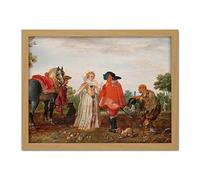 Artery8 Pietersz Van De Venne Spring The Meeting Painting Artwork Framed Wall Art Print 18X24 Inch