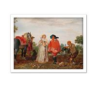 Artery8 Pietersz Van De Venne Spring The Meeting Painting Artwork Framed Wall Art Print 18X24 Inch