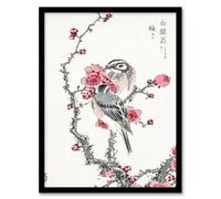 Artery8 Pine Bunting & Plum Tree Japanese Vintage Framed Wall Art Print Kashu | Size: A4 Artery8 Multicolor A4