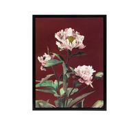 Artery8 Pink Herbaceous Peony Flower Framed Canvas Wall Art Print Ogawa Kazumasa in Red | Size: W12" x H16" Artery8 Red W12" x H16"