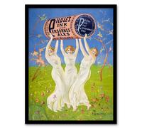 Artery8 Pink Pills Pale People Advert Vintage Framed Wall Art Print Cappiello | Size: A4 Artery8 Multicolor A4