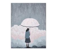 Artery8 Pink Rain By Amy Denver Minimalist Soft Pastel Rain Clouds Minimalism Simple Modern Artwork Extra Large XL Wall Art Poster Print