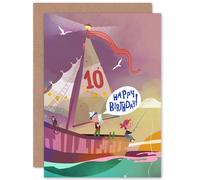 Artery8 Pirate Map Boys 10th Birthday Greetings Card Artery8 Multicolor