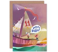Artery8 Pirate Map Boys 11th Birthday Greetings Card Artery8 Multicolor