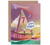 Artery8 Pirate Map Boys 7th Birthday Greetings Card Artery8 Multicolor