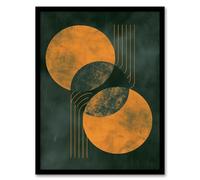 Wall Art Print Planet Eclipse Abstract Geometric Painting Art Framed Poster Artery8 Black A4