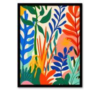 Artery8 Plant Lover Colourful Botanical Jungle Leaves Framed Art Print | Size: W12" x H16" Artery8 Multicolor W12" x H16"