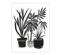 Artery8 Plant Lover Houseplant Pots Black Watercolour Living Room Large Wall Art Poster Print Thick Paper 18X24 Inch