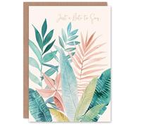Artery8 Plant Lover Watercolour Just A Note To Say Blank For Him Or Her Art Thank You Card