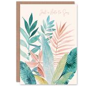 Artery8 Plant Lover Watercolour Just A Note To Say Blank For Him Or Her Art Thank You Card