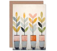 Artery8 Plant Pots Green Fingers Boho for Him or Her Man Woman Birthday Thank You Congratulations Blank Art Greeting Card