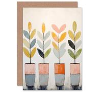 Artery8 Plant Pots Green Fingers Boho for Him or Her Man Woman Birthday Thank You Congratulations Blank Art Greeting Card