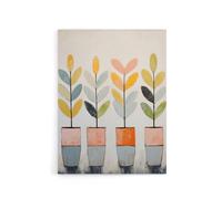 Artery8 Plant Pots Simple Pastel Boho Canvas Wall Art Print | Size: W18" x H24" Artery8 Multicolor W18" x H24"