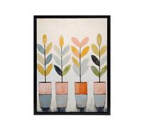 Artery8 Plant Pots Simple Pastel Boho Framed Canvas Wall Art Print | Size: W18" x H24" Artery8 Multicolor W18" x H24"