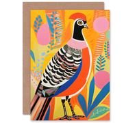 Artery8 Pleasant Pheasant Bright Bold for Wife Her Mum Sister Daughter Mom Gran Nan Birthday Thank You Congratulations Blank Art Greeting Card
