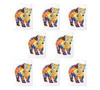 Artery8 Polar Bear With Mosaic Pattern Folk Art Cards Pack of 8, Blank A6 | Size: 8 pack Artery8 Multicolor 8 pack