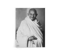 Artery8 Political Activist Mohandas Gandhi Portrait Canvas Wall Art Print in Grey | Size: W18" x H24" Artery8 Grey W18" x H24"