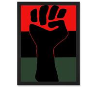 Artery8 Political Civil Rights Black Power Fist African American USA A4 Artwork Framed Wall Art Print