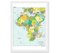 Artery8 Political Map 2012 Africa African Countries Artwork Framed Wall Art Print A4 in White Artery8 White