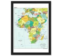 Political Map 2012 Africa African Countries Artwork Framed Wall Art Print A4 Artery8 Black One Size
