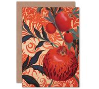 Artery8 Pomegranate Tree Grove Floral Patterns for Wife Her Mum Sister Daughter Mom Gran Nan Birthday Thank You Congratulations Blank Art Greeting Card