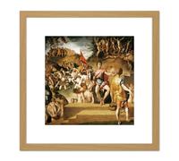 Artery8 Pontormo Ten Thousand Martyrs Painting 8X8 Inch Square Wooden Framed Wall Art Print Picture with Mount in Light Oak Artery8 Light Oak