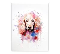 Artery8 Poodle Lovers Gift Watercolour Pet Portrait Painting Artwork Extra Large XL Wall Art Poster Print