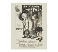Artery8 Poor Little Things Poster Sketch Steinlen Wall Art Poster Print in White | Size: W24" x H32" Artery8 White W24" x H32"