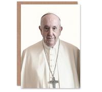 Artery8 Greeting Card Pope Francis Supreme Pontiff Photograph Portrait Blank Card