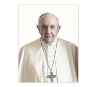 Artery8 Pope Francis Supreme Pontiff Photograph Portrait Wall Art Poster Print in White | Size: W18" x H24" Artery8 White W18" x H24"