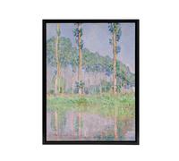 Artery8 Poplars Pink Effect Landscape Monet Black Framed Canvas Wall Art | Size: W18" x H24" Artery8 Multicolor W18" x H24"