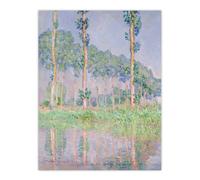 Artery8 Poplars Pink Effect Landscape Monet Vintage Wall Art Print Poster | Size: W24" x H32" Artery8 Multicolor W24" x H32"