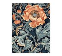 Artery8 Poppies in Leaves Painting Soft Floral Living Room Extra Large XL Wall Art Poster Print